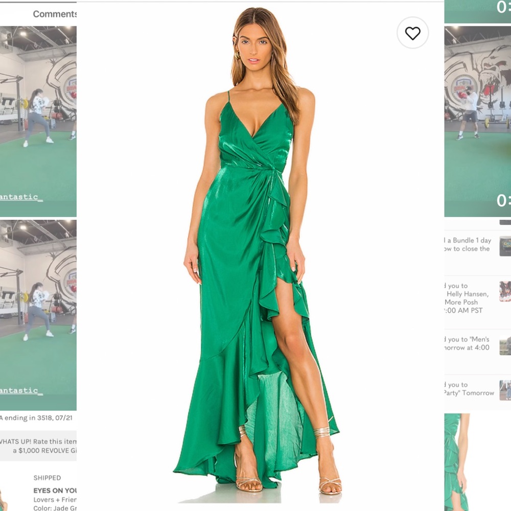 Lovers and Friends Jade Green Maxi Dress (Small)